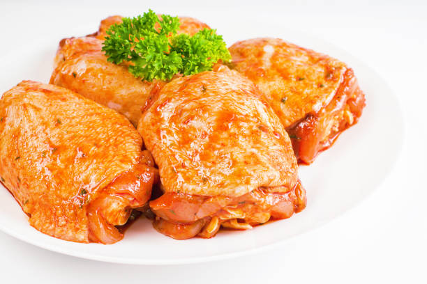 Juicy spit roasted chicken