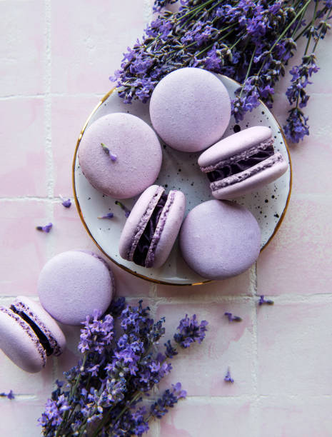 istock French macarons with lavender flavor and fresh lavender flowers 1346126550