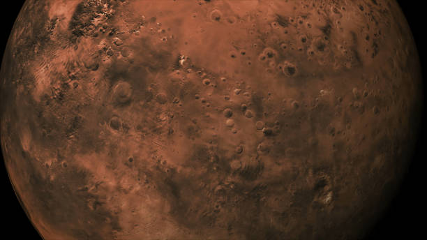 istock Concept 12-P1 View of the 3D Rendering Realistic Planet Mars 1346128004