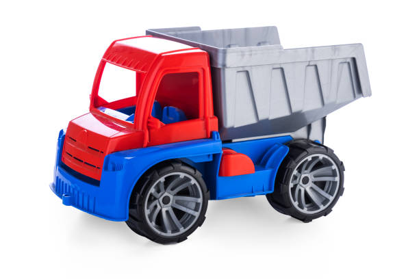 istock Colorful toy truck or construction lorry isolated on white background 1346133602