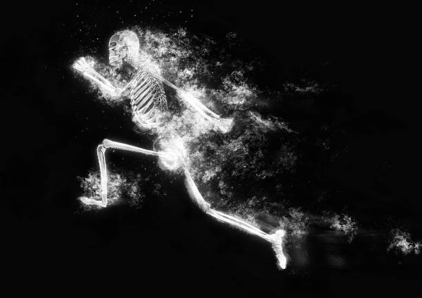 istock Illustration of a running human skeleton 1346134107