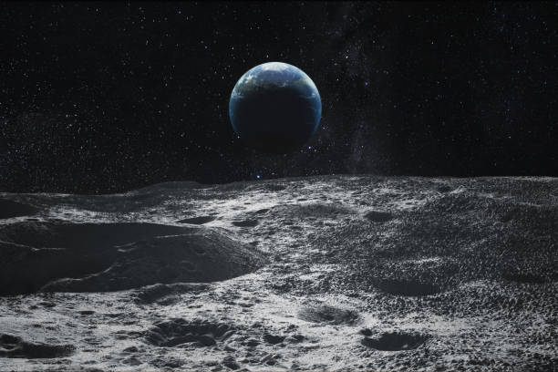 istock View on Earth from Moon. Elements of this image furnished by NASA. 3D rendered illustration. 1346135980