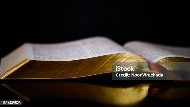 Open Textbook Bible Stock Photo - Download Image Now - Bible, Page, University