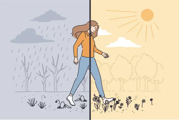 Vector illustration of Variety of nature weather concept