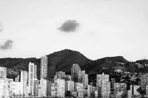 istock Benidorm city panoramic view a summer day at sunset 1346145475