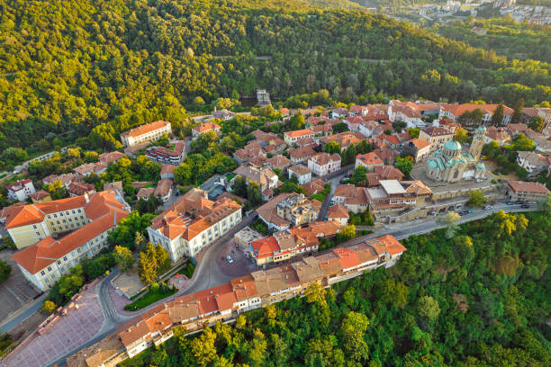 istock Aerial drone view over Veliko Tarnovo in Bulgaria. 1346148785