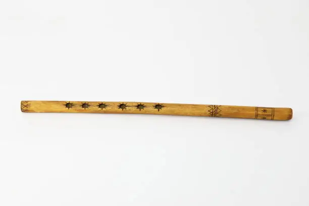 Folk traditional flute. Ethnic musical instrument (wind instruments)