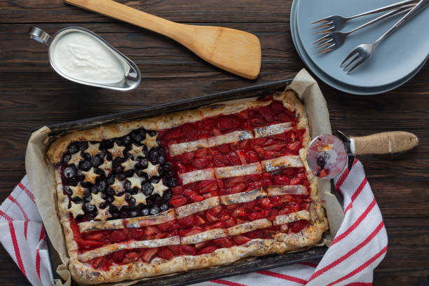 istock Traditional American Strawberry Pie Independence Day or Labor Day 1346151815