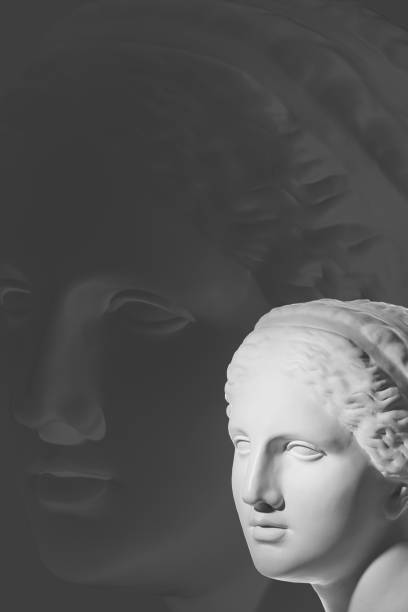 istock Collage with sculpture of human face in a pop art style. Modern creative concept image with ancient statue head. Zine culture. Contemporary art poster. Funky punk minimalism. Retro surreal design. 1346155228