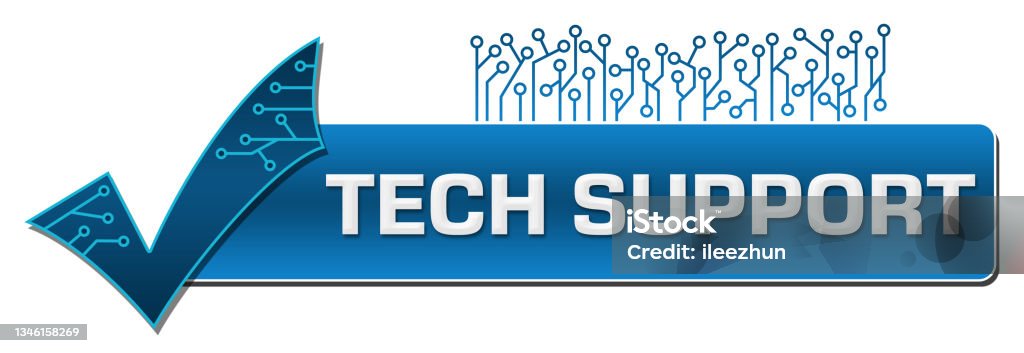 Tech Support Blue Image Tech Support Blue Tick Mark Circuit Elements Stock Illustration ...