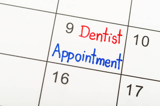 Dentist appointment wirting calendar  to remind you an important appointment.
