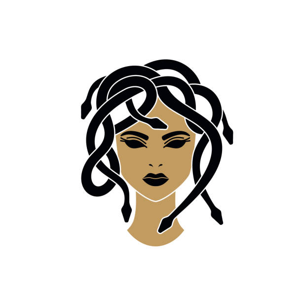 ilustraciones, imágenes clip art, dibujos animados e iconos de stock de personaje mitológico medusa gorgon - gorgon