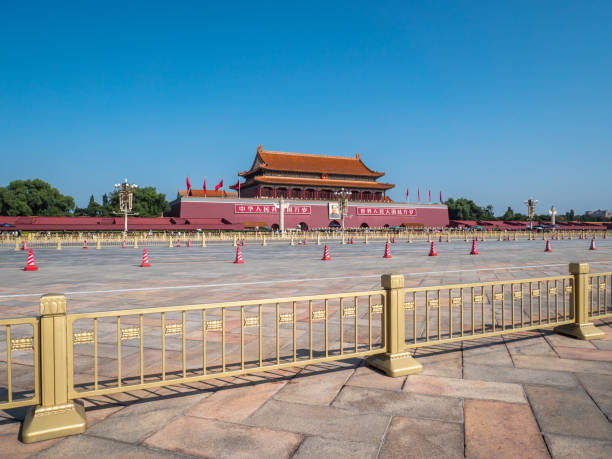 peking tiananmen und chang'an avenue - changan avenue stock-fotos und bilder