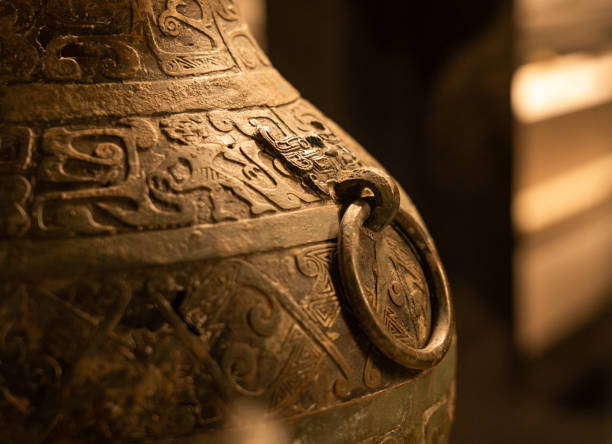 Ancient China Bronze Close-up stock photo