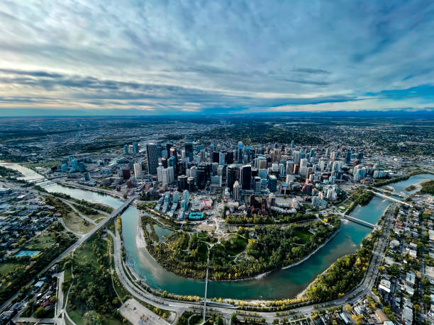 Downtown Calgary Calgary, Alberta bow river stock pictures, royalty-free photos & images