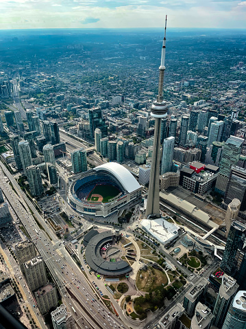 Downtown Toronto featuring the CN Tower and Rogers Place