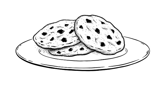 Vector illustration of Cookies on plate