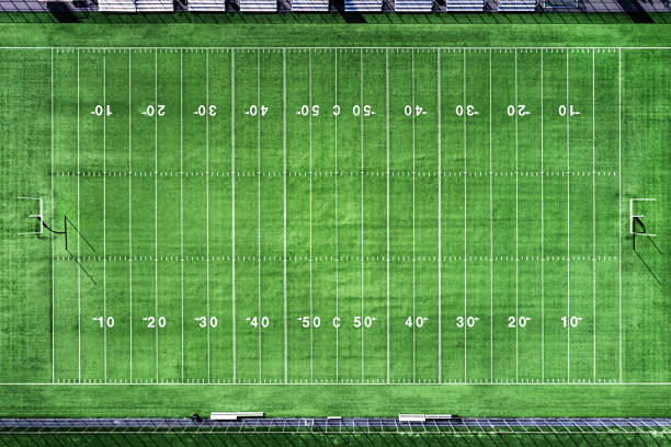 american football field - direkt ovanför bildbanksfoton och bilder