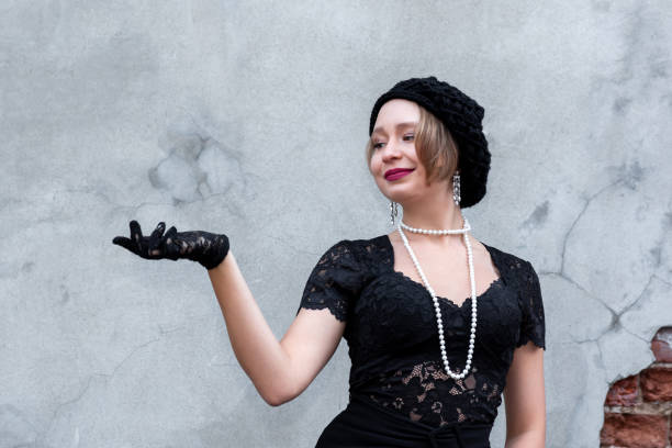 istock young woman in retro style on a brick wall background 1346162152