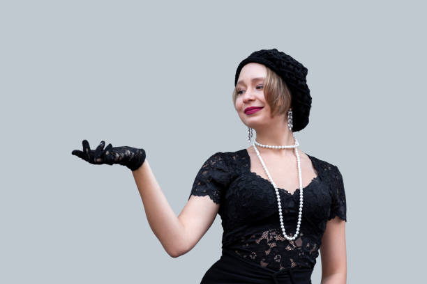 istock beautiful woman in retro style isolated 1346162157