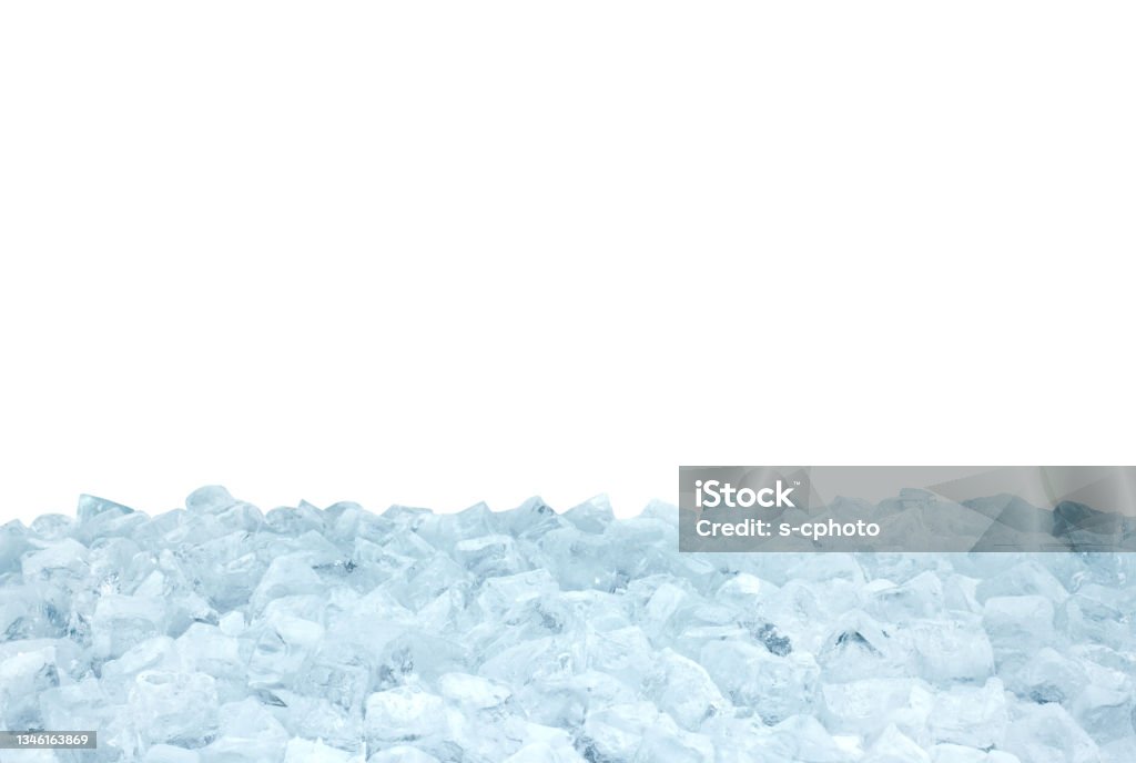 Ice cubes on the white background with copy space Ice Cube Stock Photo