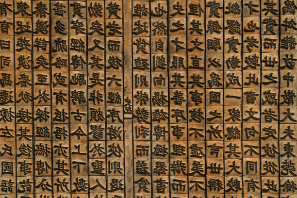 Ancient China Letterpress Ancient China Letterpress chinese script photos stock pictures, royalty-free photos & images