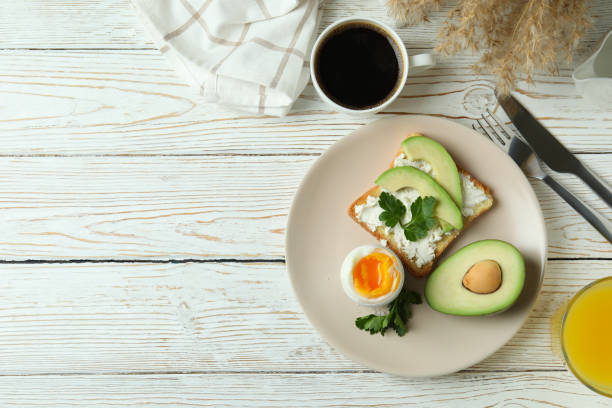 istock Concept of tasty breakfast with boiled egg, space for text 1346164279