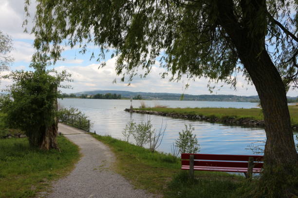 istock Cloudy spring day in Hurden on Lake Zurich 1346165283