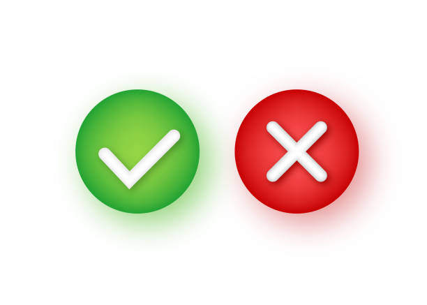 Check marks yes and no, check mark icon symbol. Vector stock illustration. Check marks yes and no, check mark icon symbol. Vector stock illustration cross off stock illustrations