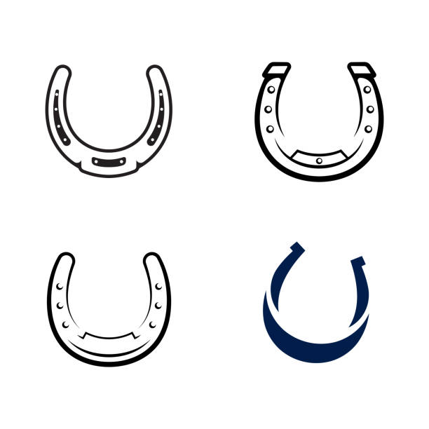 hufeisen vector icon design illustration - horseshoe stock-grafiken, -clipart, -cartoons und -symbole