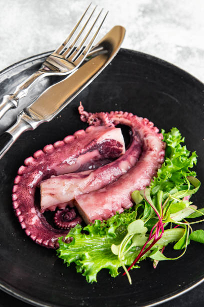 istock octopus food in a plate seafood second course fresh ready to eat meal snack on the table copy space food background rustic. top view keto or paleo vegetarian food no meat pescetarian diet 1346170392