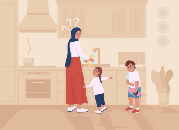 575 Muslim Mother And Daughter Illustrations & Clip Art - iStock | Asian  smile