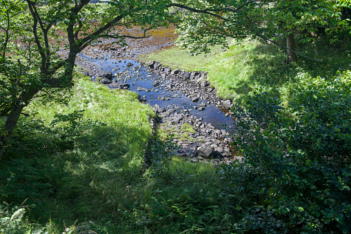 View of a small stream near Edinbane on the Isle of Skye in Scotland.
