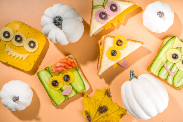 istock Funny monster Halloween sandwiches 1346172348