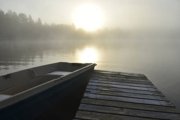 A fog on a cold autumn morning, Sainte-Apolline, Quebec, Canada