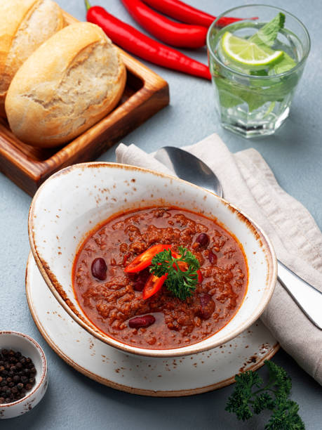 istock Traditional Chili Con Carne Soup with Ingredients 1346179853
