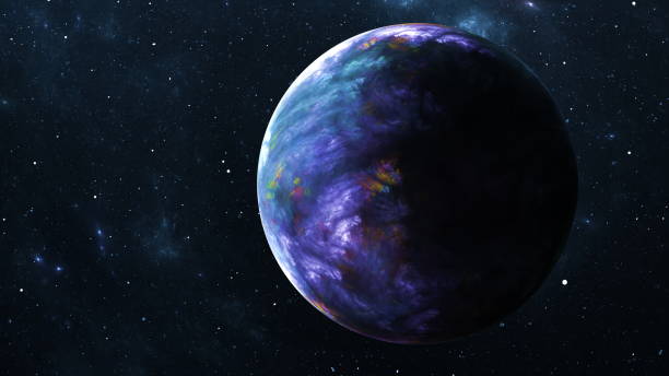istock Planet in galaxy star clusters, colored gas clouds in abstract space. Outer space. Space nebula. 3d render 1346180725