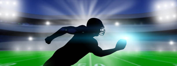 istock American Football player on stadium background. 1346182441