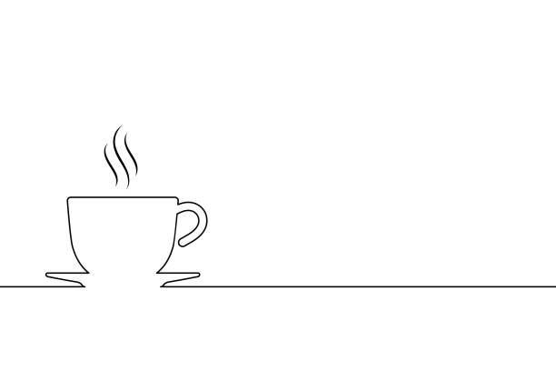 ilustraciones, imágenes clip art, dibujos animados e iconos de stock de línea de bebidas - coffee coffee break cup break