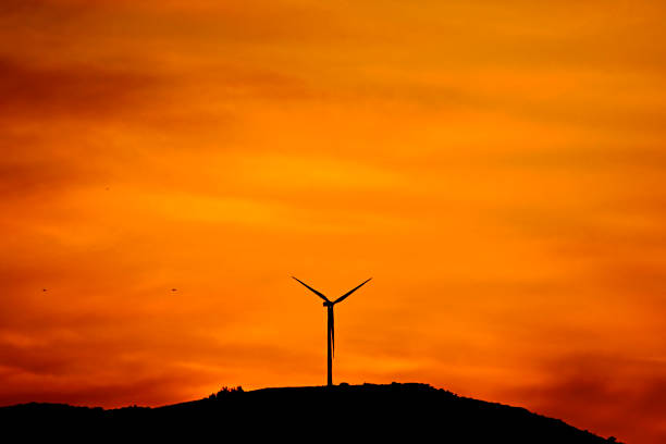 Wind turbine, low-angle view