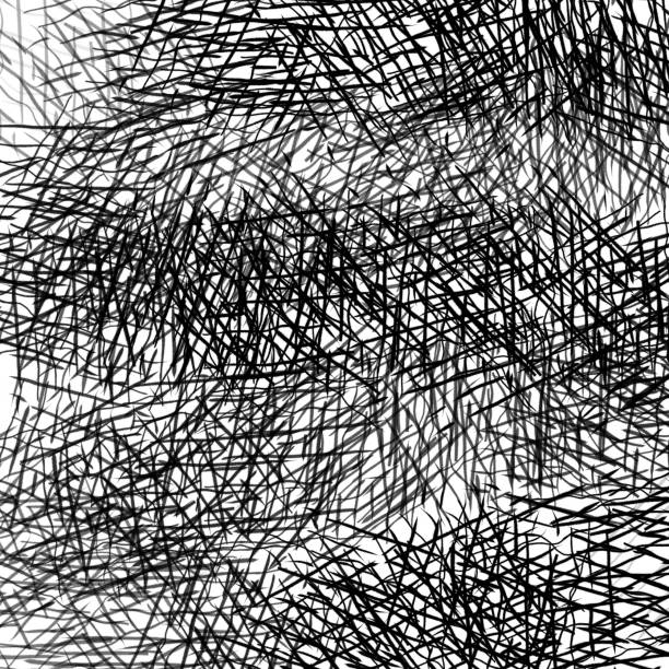 istock Simple abstract background wallpaper random lines motion  design. Black and white dynamic striped elements. 1346190681