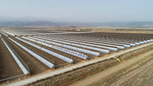 istock Aerial view of a solar power station. 1346191565