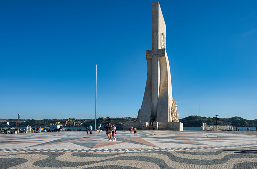 Lisbon, Portugal. 08 October 2021. View of padrao do descobrimentos in Belem in Lisbon Portugal