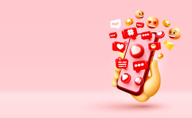 istock I like this, with lots of icons, chat for people to communicate. Vector 1346191945