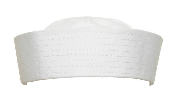 Sailor Hat White Sailor Hat Front View Cut Out. sailor hat stock pictures, royalty-free photos & images