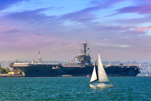 istock Nuclear aircraft carrier in San Diego 1346207424