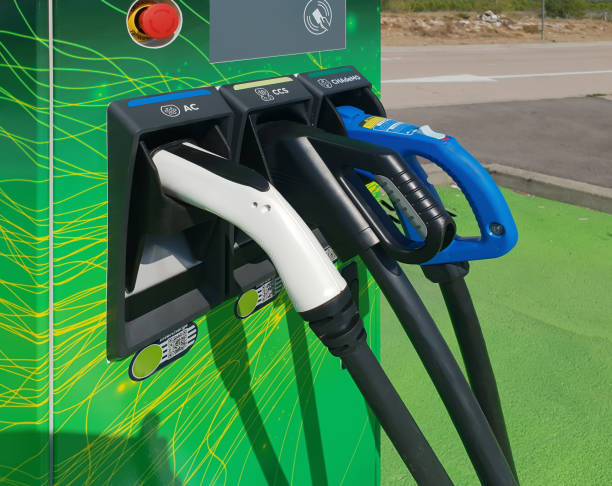 istock Power supply for electric car charging, Charging station for electric car 1346207607