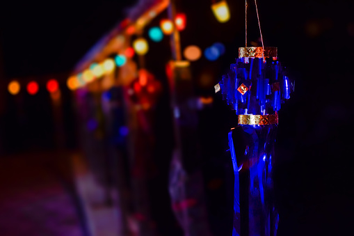 Diwali lantern with bokeh lights during diwali festival of India. Used selective focus.