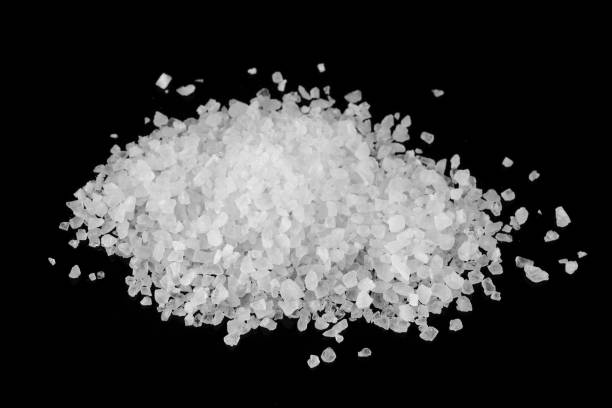 istock Sea salt on a black background 1346221591