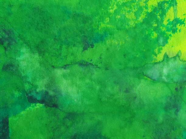 istock Abstract green tone acrylic painted background. Modern artwork. Brush stroked painting. Acrylic color backdrop hand drawn painting on paper with copy space.- Illustration. 1346223096
